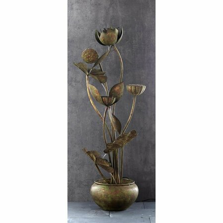 AURIC 48 in. Metal Leaf Fountain with UL Pump; Antique & Copper AU2615901